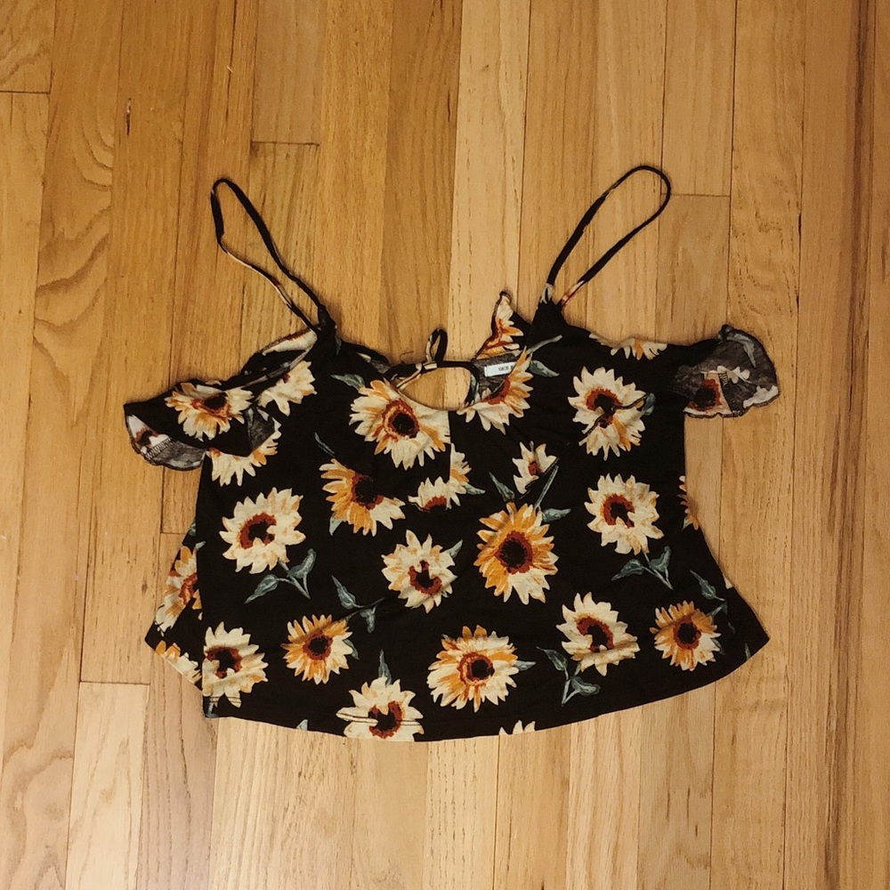 Urban Outfitters Kimchi Blue Sunflower Crop Top